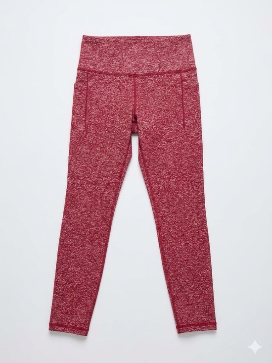 Athleta Pants - Athleta Salutation Stash Pocket High Rise Leggings Cranberry Red Heather S